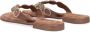 Lazamani Leren versierde teenslipper Beige Leer Teenslippers Dames - Thumbnail 6