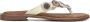 Lazamani Luna Leren Dames Slippers Off-White - Thumbnail 6