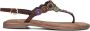Lazamani Suède teensandaal Bruin Suede Platte sandalen Dames - Thumbnail 5