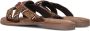 Lazamani Bruine Kralen Kruisband Slippers Brown Dames - Thumbnail 4