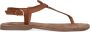 Lazamani Leren Sandalen met Gouden Gesp Brown Dames - Thumbnail 4