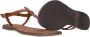 Lazamani Leren Sandalen met Gouden Gesp Brown Dames - Thumbnail 6