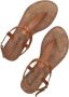 Lazamani Leren Sandalen met Gouden Gesp Brown Dames - Thumbnail 7