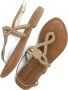 Lazamani Ladies sandals strass gold Goud Leer Platte sandalen Dames - Thumbnail 11
