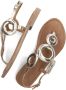 Lazamani ladies sandals rounds metallic Goud Leer Platte sandalen Dames - Thumbnail 9