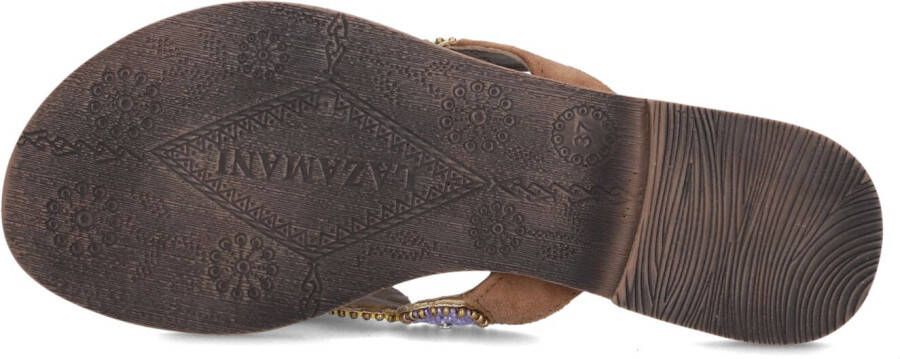 Lazamani Kleurrijke Suède Slippers Multicolor Dames - Foto 5