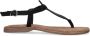 Lazamani T-strap leren teensandalen Zwart Leer Platte sandalen Dames - Thumbnail 6