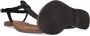 Lazamani T-strap leren teensandalen Zwart Leer Platte sandalen Dames - Thumbnail 8