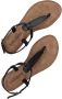 Lazamani T-strap leren teensandalen Zwart Leer Platte sandalen Dames - Thumbnail 9