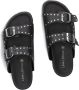 LINA LOCCHI Slippers Dames 2 Gesp Slipper Met Studs Maat: 36 Materiaal: Leer Kleur: Zwart - Thumbnail 5