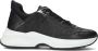Runner Sneaker materialenmix Lily 10 Lage sneakers Leren Sneaker Dames Zwart - Thumbnail 2
