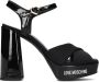 Love Moschino Fantasy Color Leren Plateau Sandalen Black Dames - Thumbnail 4