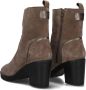 Maruti Vanity Suede Taupe Beige Suede Enkellaars met hak Dames - Thumbnail 3