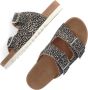 Maruti Beige Pixel Print Sliders Bellona Multicolor Dames - Thumbnail 6