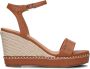 Mexx Ricky Palace Sandalen Met Sleehak Dames Cognac - Thumbnail 4