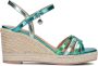 Mexx Noemi Pakina Sandalen Met Sleehak Dames Groen - Thumbnail 3
