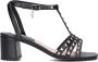 Mexx Zwarte Leren Sandalen met Pyramide Studs - Thumbnail 4