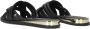 Mexx Twisted Strap Leather Slippers Black Dames - Thumbnail 6