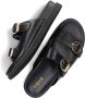Mexx Zwarte Leatherlook Reptielenprint Slippers Black Dames - Thumbnail 8