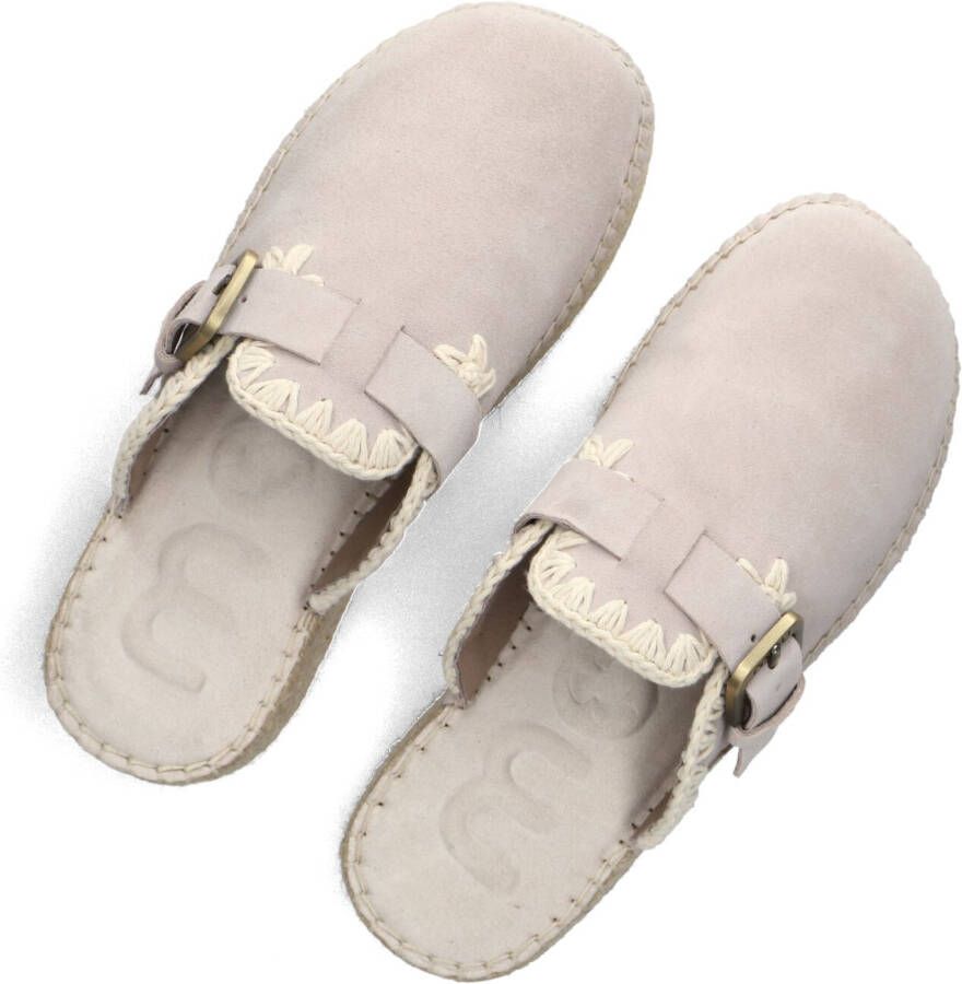 MOU Beige Instappers Jute Clog Plain Sue