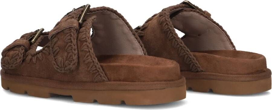 MOU Bruine Slippers Low Bio Sandal 2buckles Monoch