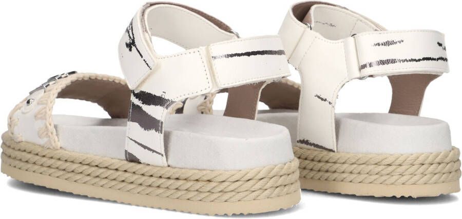 MOU Witte Sandalen Rope Sandal Black With Strap