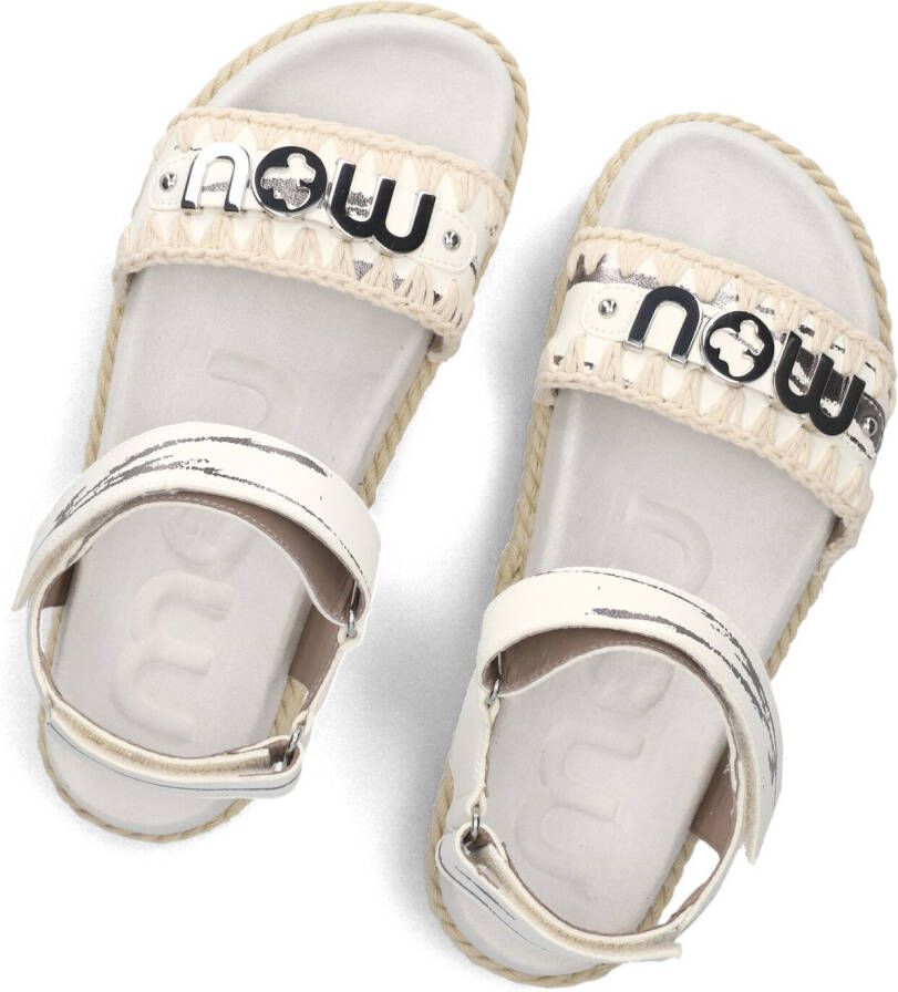 MOU Witte Sandalen Rope Sandal Black With Strap