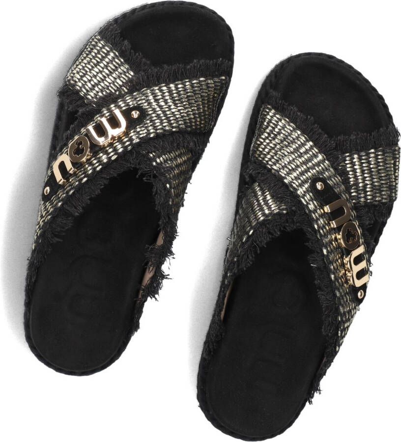 MOU Zwarte Slippers Criss-cross