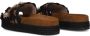MOU Monoband Rope Sandal Fringes Slippers Dames Zwart - Thumbnail 5