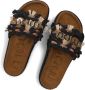 MOU Monoband Rope Sandal Fringes Slippers Dames Zwart - Thumbnail 7