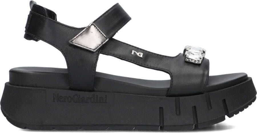 NERO GIARDINI Zwarte Sandalen 410707