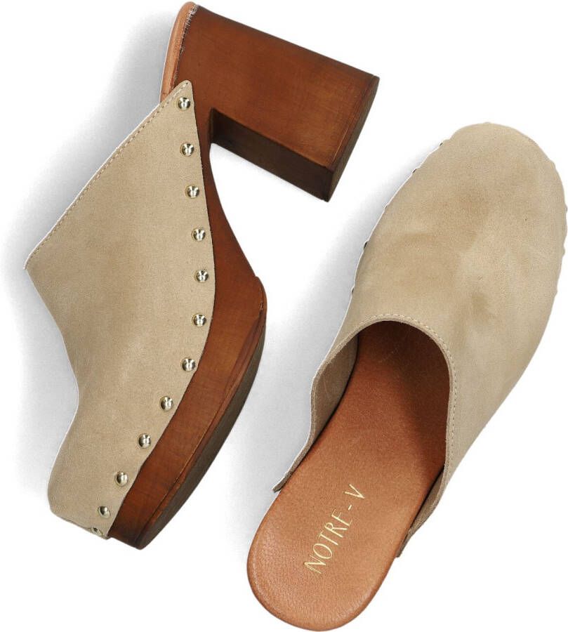 NOTRE-V Beige Clogs 8726