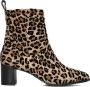 Notre-v Beige Suède Enkellaarzen met Dierenprint Beige Dames - Thumbnail 4