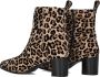 Notre-v Beige Suède Enkellaarzen met Dierenprint Beige Dames - Thumbnail 5