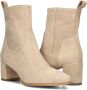 Notre-V 8543 Enkellaarsjes Enkelboots met rits Dames Beige - Thumbnail 6