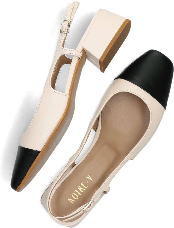 NOTRE-V Beige Slingbacks 08-224