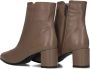 Notre-V 8560 Enkellaarsjes Enkelboots met rits Dames Taupe - Thumbnail 4