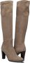 Notre-v Taupe Leren Hoge Laarzen voor Dames Beige Dames - Thumbnail 7