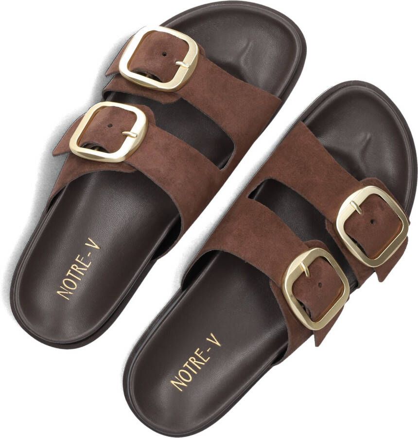 NOTRE-V Bruine Slippers 227066
