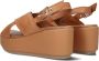 Notre-V Notre V 123096 Sandalen Met Sleehak Dames Camel - Thumbnail 3