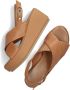 Notre-V Notre V 123096 Sandalen Met Sleehak Dames Camel - Thumbnail 5