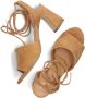 Strappy Sandals bruiloft Bruin Tinten strappy Sandals 37809 Sandalen Dames Cognac - Thumbnail 5