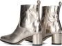 Notre-V 8543 Enkellaarsjes Enkelboots met rits Dames Goud - Thumbnail 4
