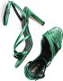 Metallica Metalli Sandalen Dames Groen - Thumbnail 5