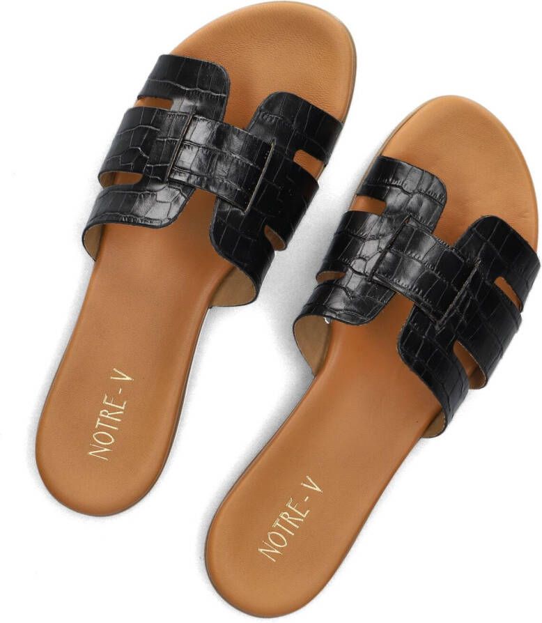 NOTRE-V Zwarte Slippers 179874