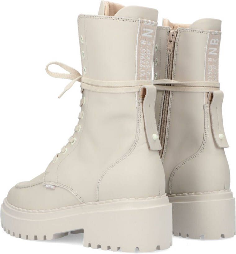 Nubikk Witte Veterboots Fae Aubine