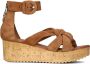 Bruin Tinten 722028 Sandalen Met Sleehak Dames Cognac - Thumbnail 2