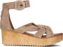 Bruin Tinten 722028 Sandalen Met Sleehak Dames Taupe - Thumbnail 2