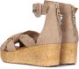 Bruin Tinten 722028 Sandalen Met Sleehak Dames Taupe - Thumbnail 3