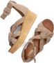 Bruin Tinten 722028 Sandalen Met Sleehak Dames Taupe - Thumbnail 5